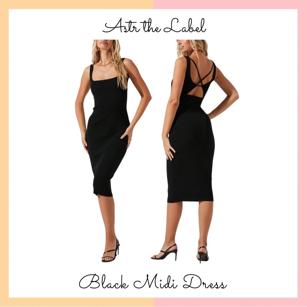 Astr Black Midi Dress